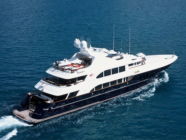 Luxury yacht equipped with integrated entertainment and control technology